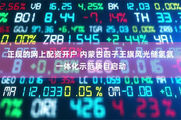 正规的网上配资开户 内蒙古四子王旗风光储氢氨一体化示范项目启动