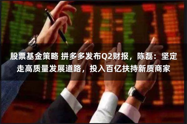 股票基金策略 拼多多发布Q2财报，陈磊：坚定走高质量发展道路，投入百亿扶持新质商家